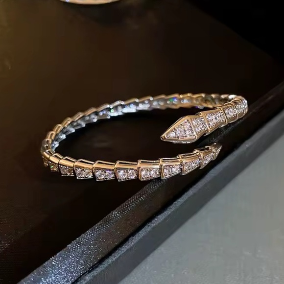 Serpentine serpent snake Silver Women's Jewelry bracelet - Picture 6 of 9